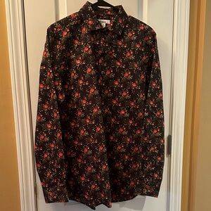 Men’s Bar III slim fit stretch, floral Long Sleeve Shirt medium